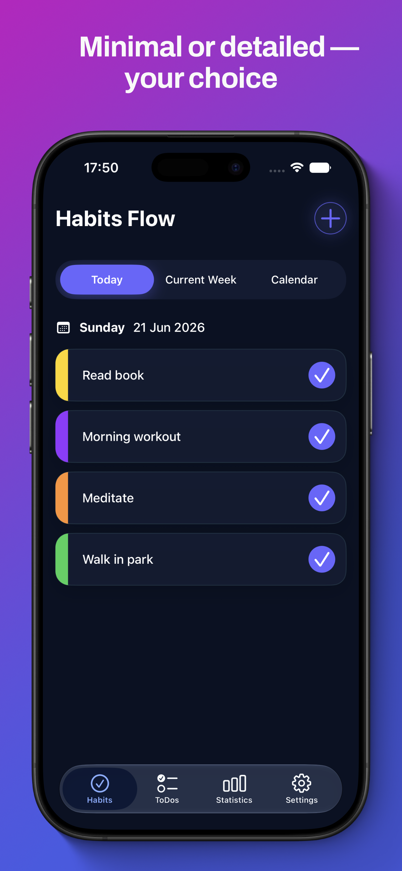HabitsFlow daily routine checklist